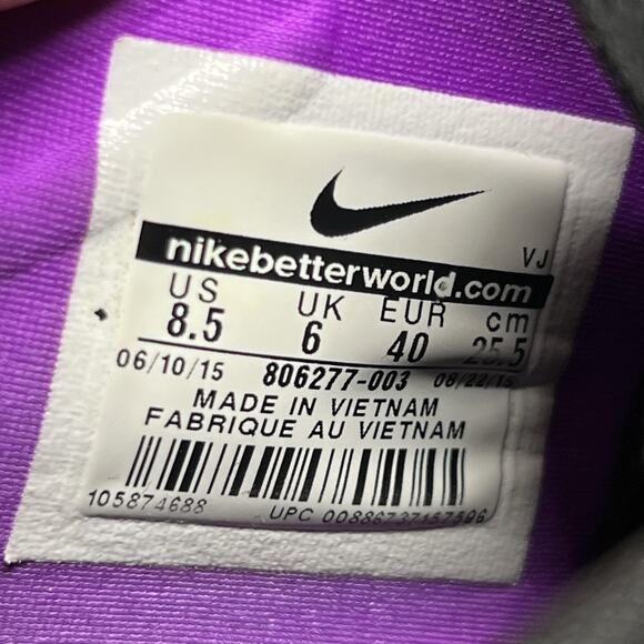 Nike Free 5.0 TR Fit 5 Shoes Womens Size 8.5 Black Purple Training 806277-003 - Picture 8 of 9